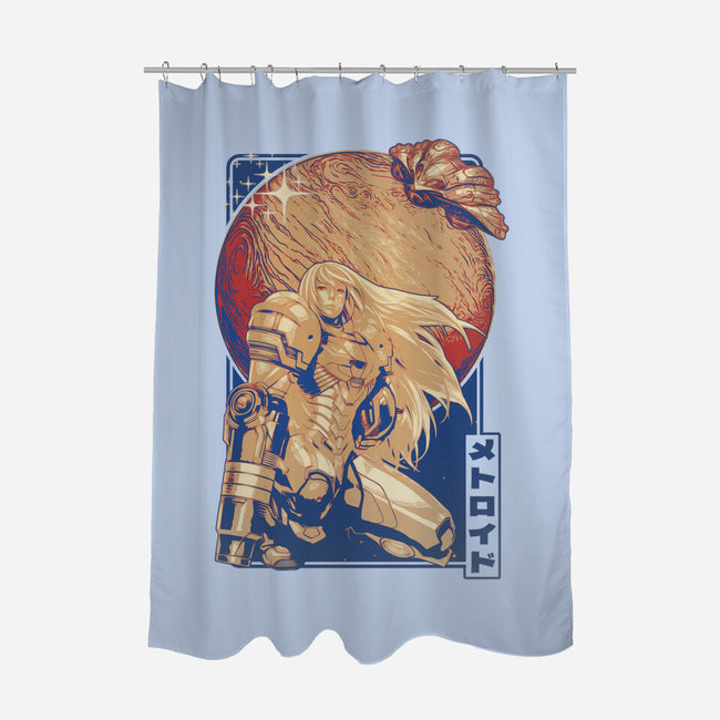Interstellar Bounty Hunter-none polyester shower curtain-Kakafuty