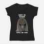 Don't Go Outside-womens v-neck tee-rocketman_art