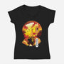 Rengoku Sunset-womens v-neck tee-dandingeroz