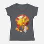 Rengoku Sunset-womens v-neck tee-dandingeroz