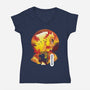 Rengoku Sunset-womens v-neck tee-dandingeroz