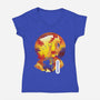 Rengoku Sunset-womens v-neck tee-dandingeroz