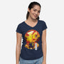 Rengoku Sunset-womens v-neck tee-dandingeroz