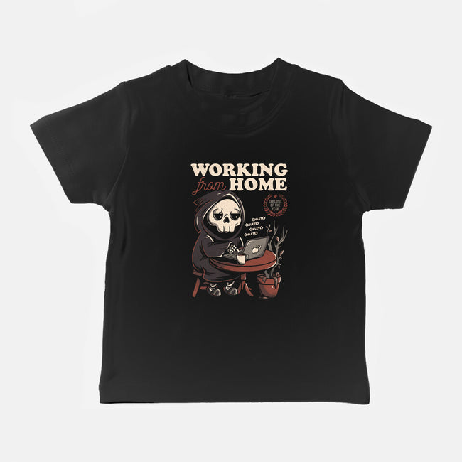 Working From Home-baby basic tee-eduely