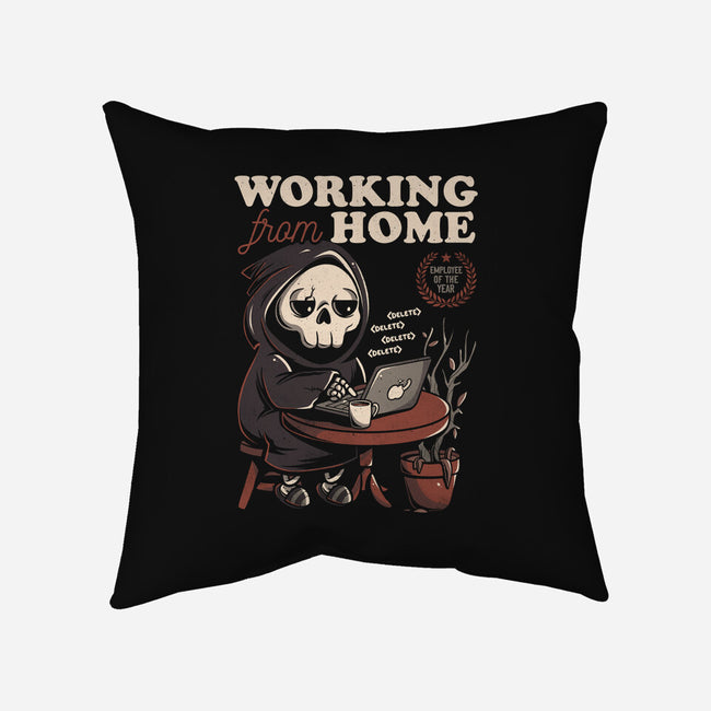 Working From Home-none removable cover w insert throw pillow-eduely