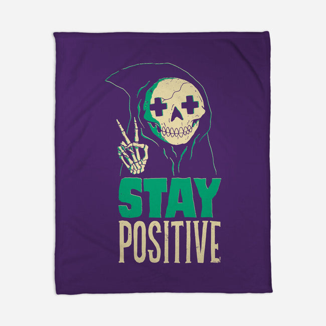 Stay Positive-none fleece blanket-DinoMike