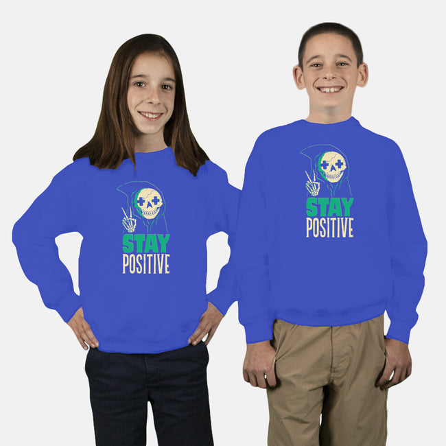 Stay Positive-youth crew neck sweatshirt-DinoMike