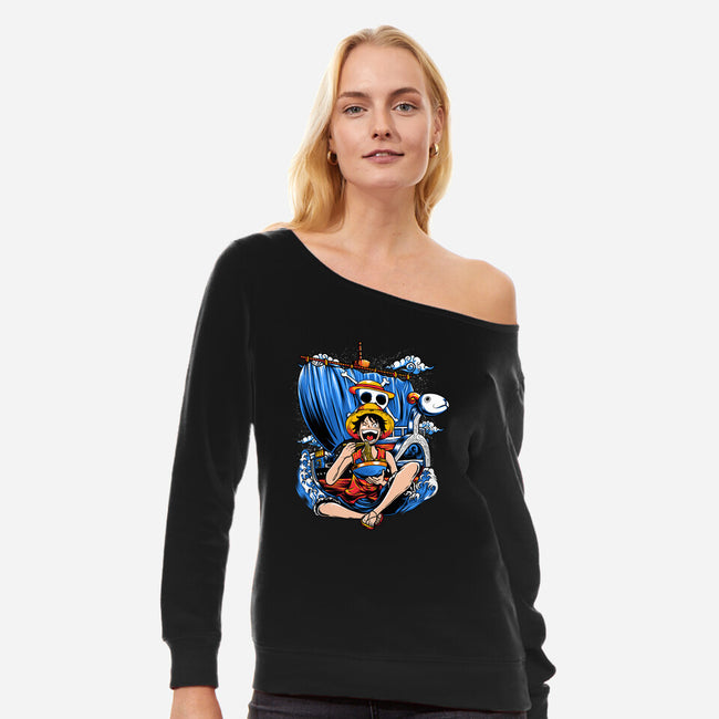 Pirate Ramen-womens off shoulder sweatshirt-AmielLarazo