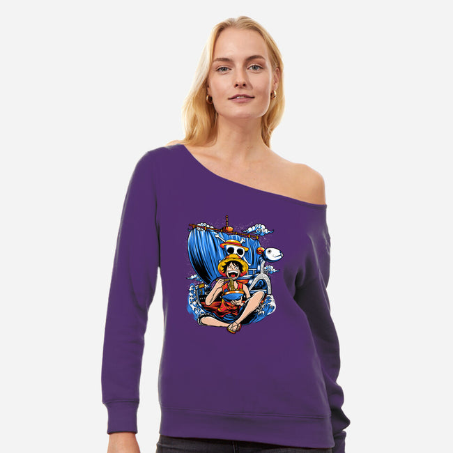 Pirate Ramen-womens off shoulder sweatshirt-AmielLarazo