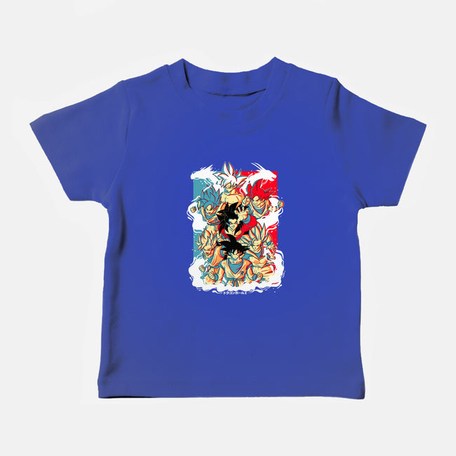 Goku Transforms-baby basic tee-Douglasstencil