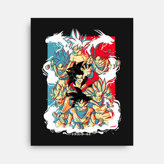 Goku Transforms-none stretched canvas-Douglasstencil
