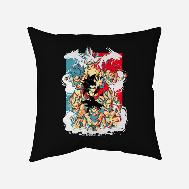 Goku Transforms-none removable cover w insert throw pillow-Douglasstencil