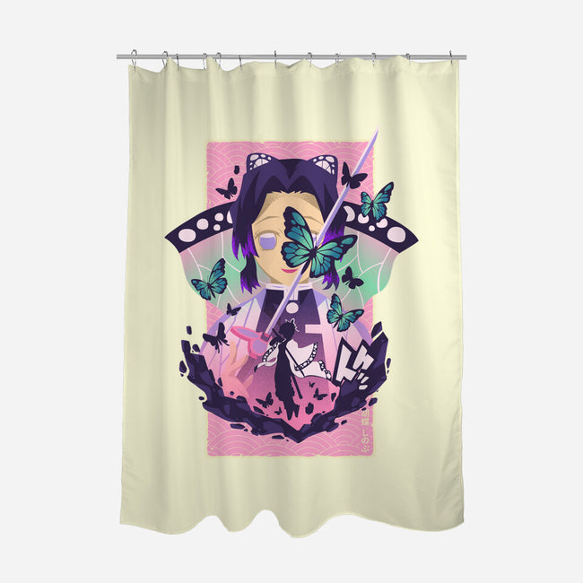 Butterfly Shinobu-none polyester shower curtain-hypertwenty