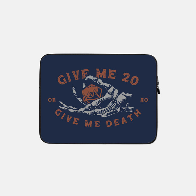 Give Me 20 or Give Me Death-none zippered laptop sleeve-Azafran