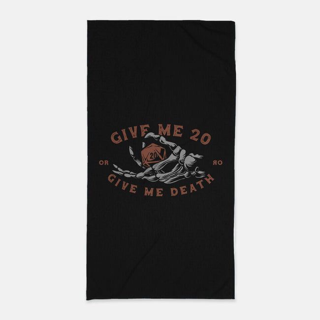Give Me 20 or Give Me Death-none beach towel-Azafran