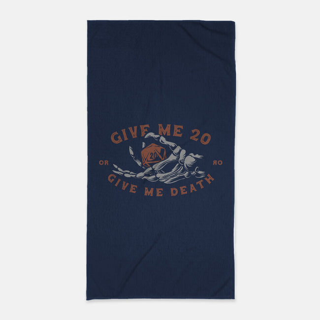 Give Me 20 or Give Me Death-none beach towel-Azafran