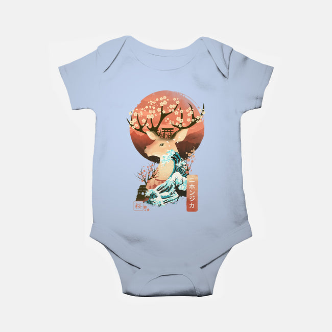 Sika Deer Landscape-baby basic onesie-dandingeroz