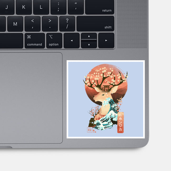 Sika Deer Landscape-none glossy sticker-dandingeroz