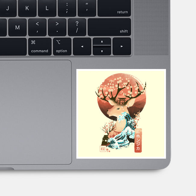 Sika Deer Landscape-none glossy sticker-dandingeroz