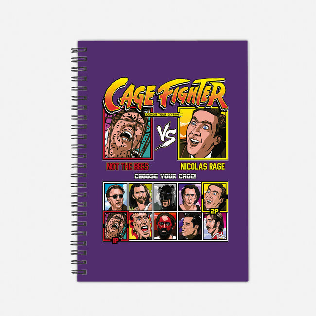 Cage Fighter-none dot grid notebook-Retro Review