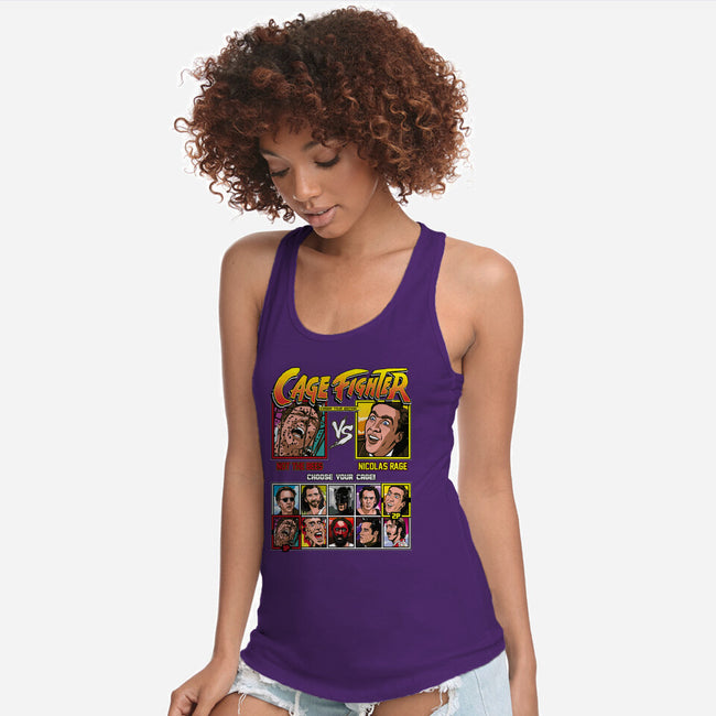 Cage Fighter-womens racerback tank-Retro Review