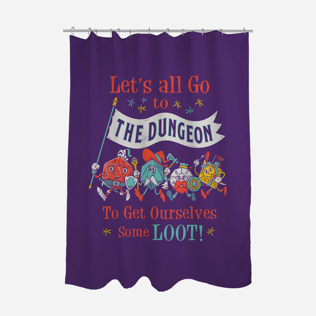 Let's Go to the Dungeon-none polyester shower curtain-Nemons