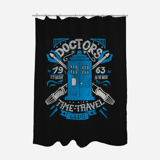 Doctors Time Travel Club-none polyester shower curtain-Azafran