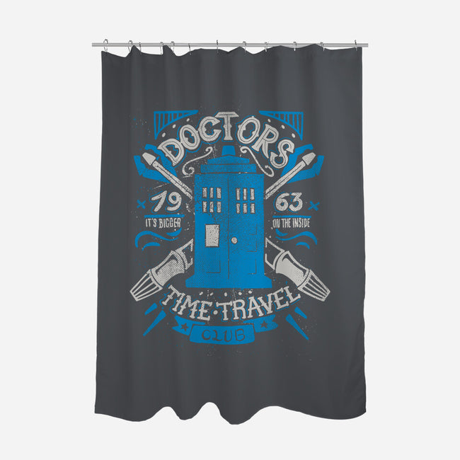 Doctors Time Travel Club-none polyester shower curtain-Azafran