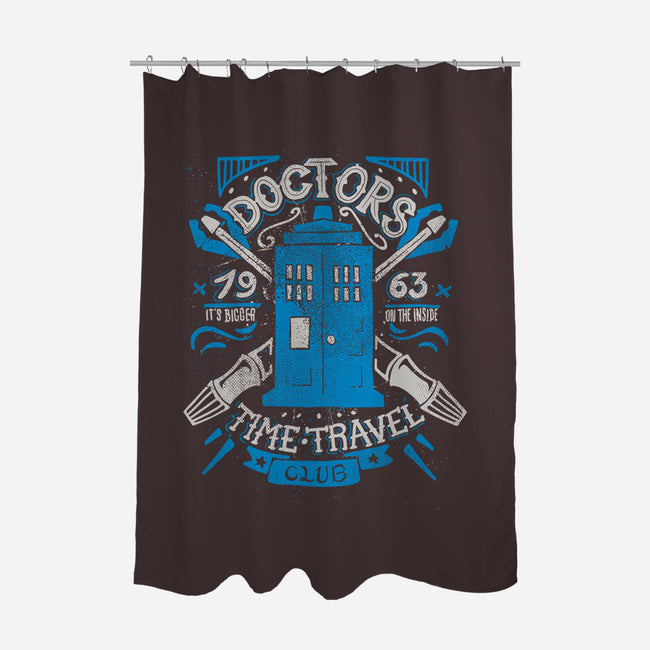 Doctors Time Travel Club-none polyester shower curtain-Azafran