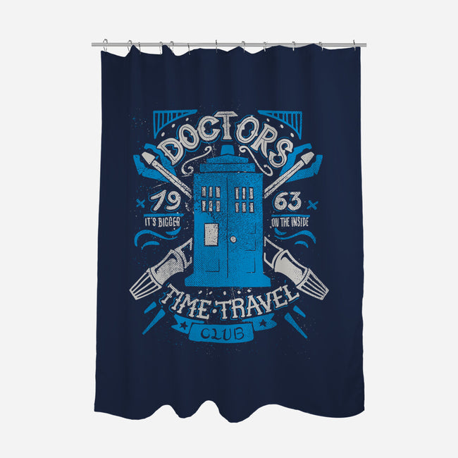 Doctors Time Travel Club-none polyester shower curtain-Azafran