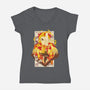 Flame Breathing-womens v-neck tee-hypertwenty