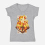 Flame Breathing-womens v-neck tee-hypertwenty