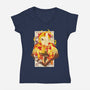 Flame Breathing-womens v-neck tee-hypertwenty