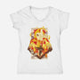 Flame Breathing-womens v-neck tee-hypertwenty