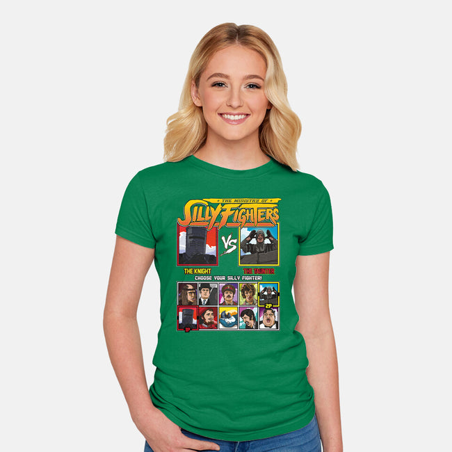 Ministry Of Silly Fighters-womens fitted tee-Retro Review