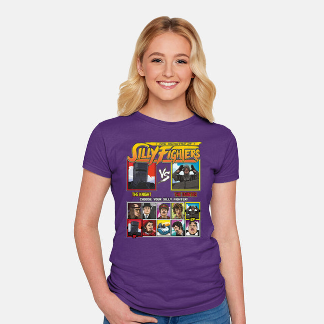 Ministry Of Silly Fighters-womens fitted tee-Retro Review