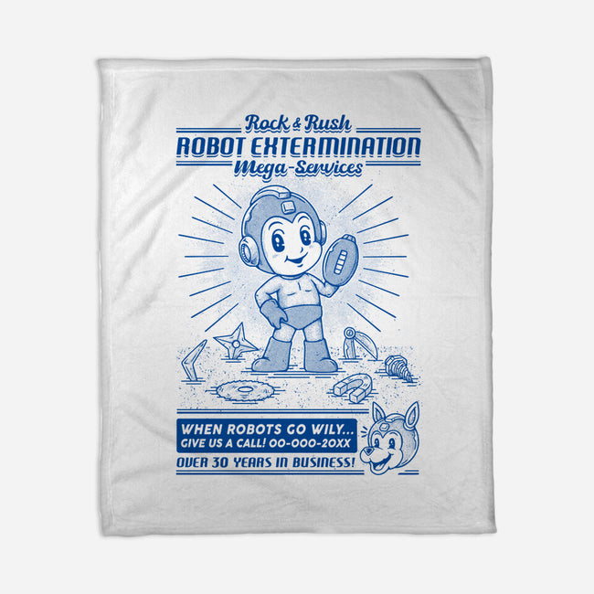 Mega Robot Extermination Services-none fleece blanket-Firebrander