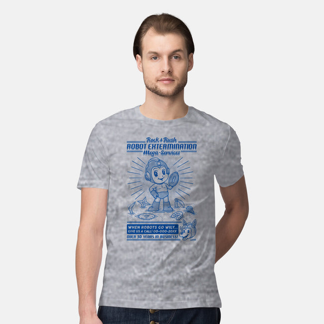 Mega Robot Extermination Services-mens premium tee-Firebrander