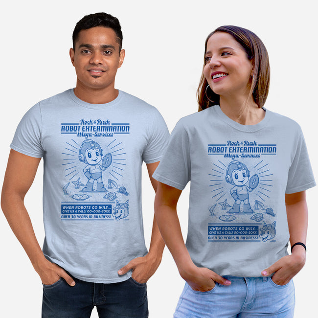 Mega Robot Extermination Services-unisex basic tee-Firebrander