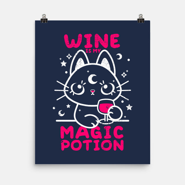 Wine Is My Magic Potion-none matte poster-NemiMakeit