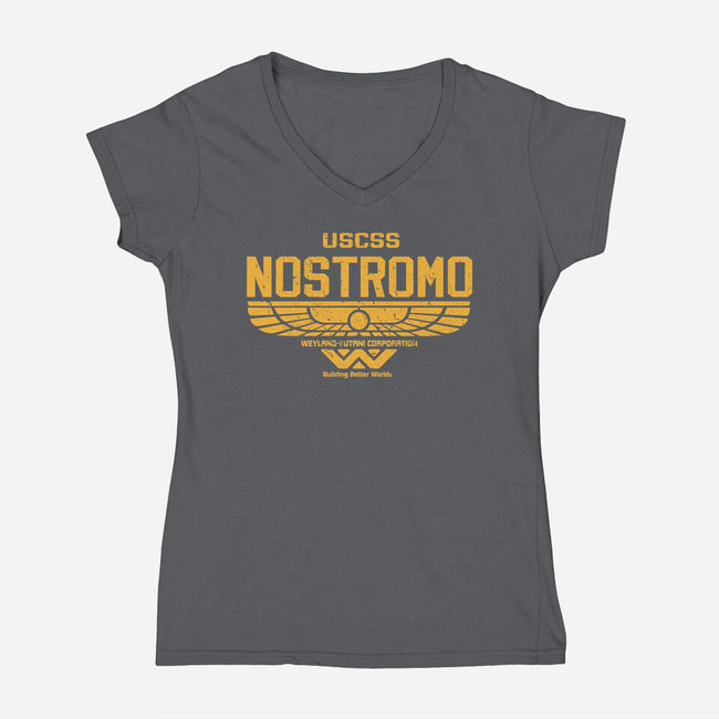 Nostromo Corporation-womens v-neck tee-DrMonekers