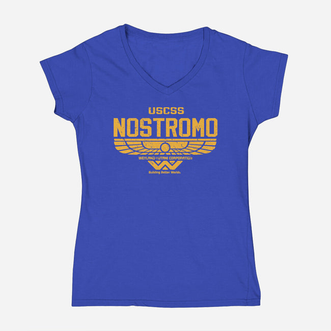 Nostromo Corporation-womens v-neck tee-DrMonekers