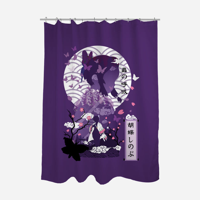 Shinobu Kocho Negative Space-none polyester shower curtain-SwensonaDesigns