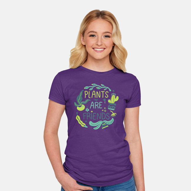 Plants Are Friends-womens fitted tee-Mushita