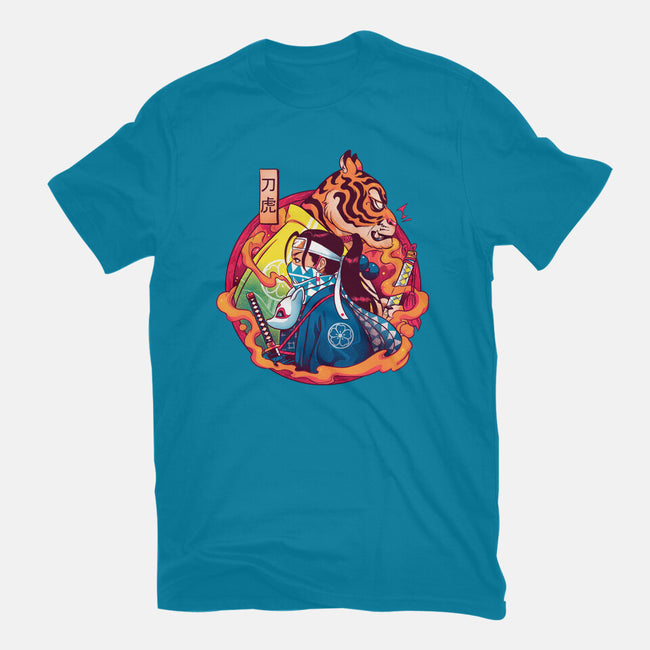 Katana Tiger-mens basic tee-Bruno Mota