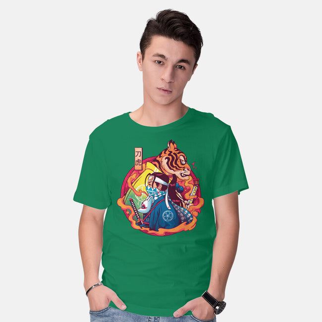 Katana Tiger-mens basic tee-Bruno Mota