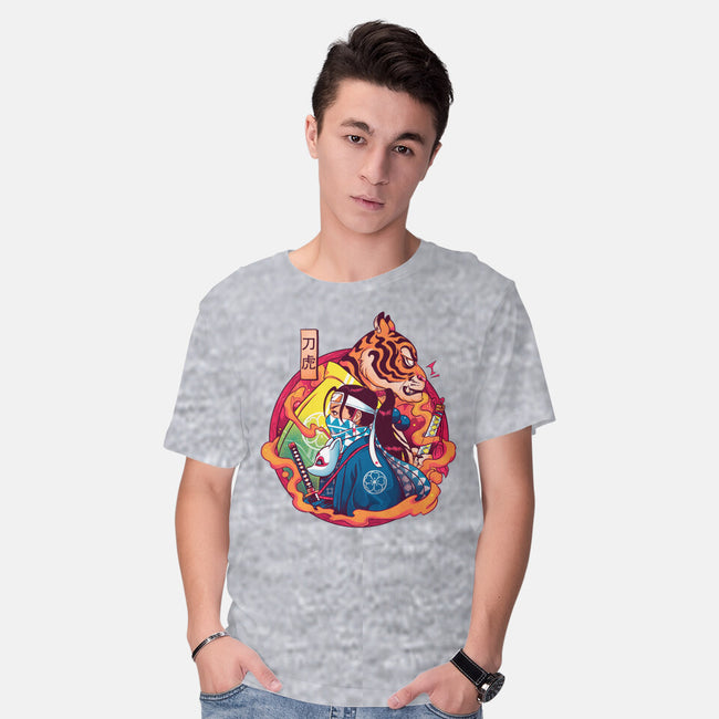 Katana Tiger-mens basic tee-Bruno Mota