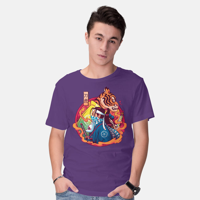 Katana Tiger-mens basic tee-Bruno Mota