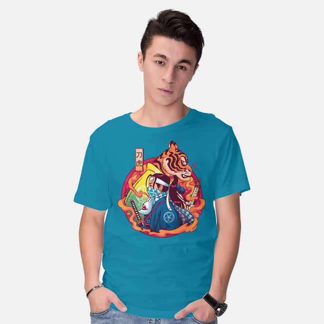Katana Tiger-mens basic tee-Bruno Mota