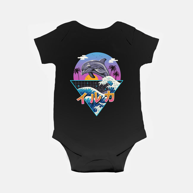 Dolphin Wave-baby basic onesie-vp021